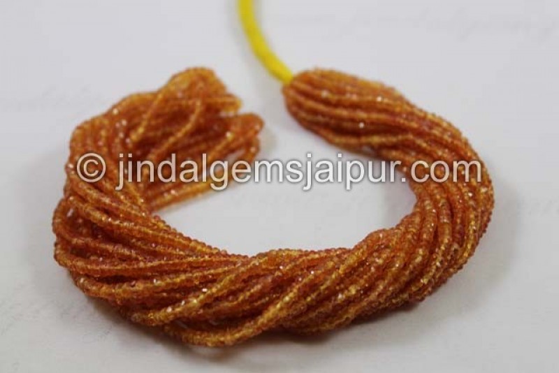 Orange Sapphire Faceted Roundelle Beads